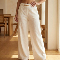 Women's Gold Accent Wide Leg Trousers