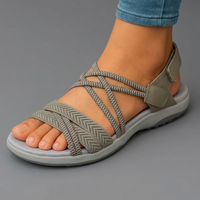 Women's Flexible Multi Strap Green Sandals