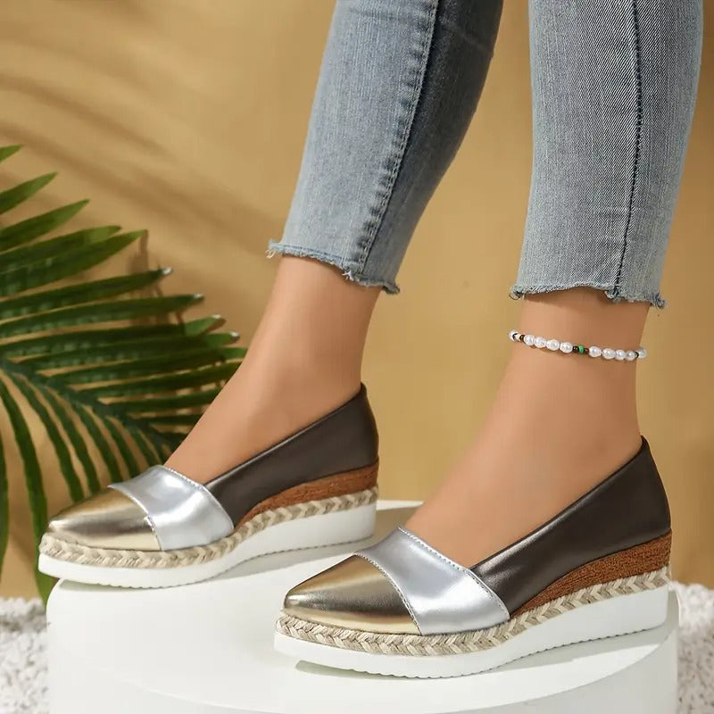 Women's Shimmer Finish Espadrille Flats