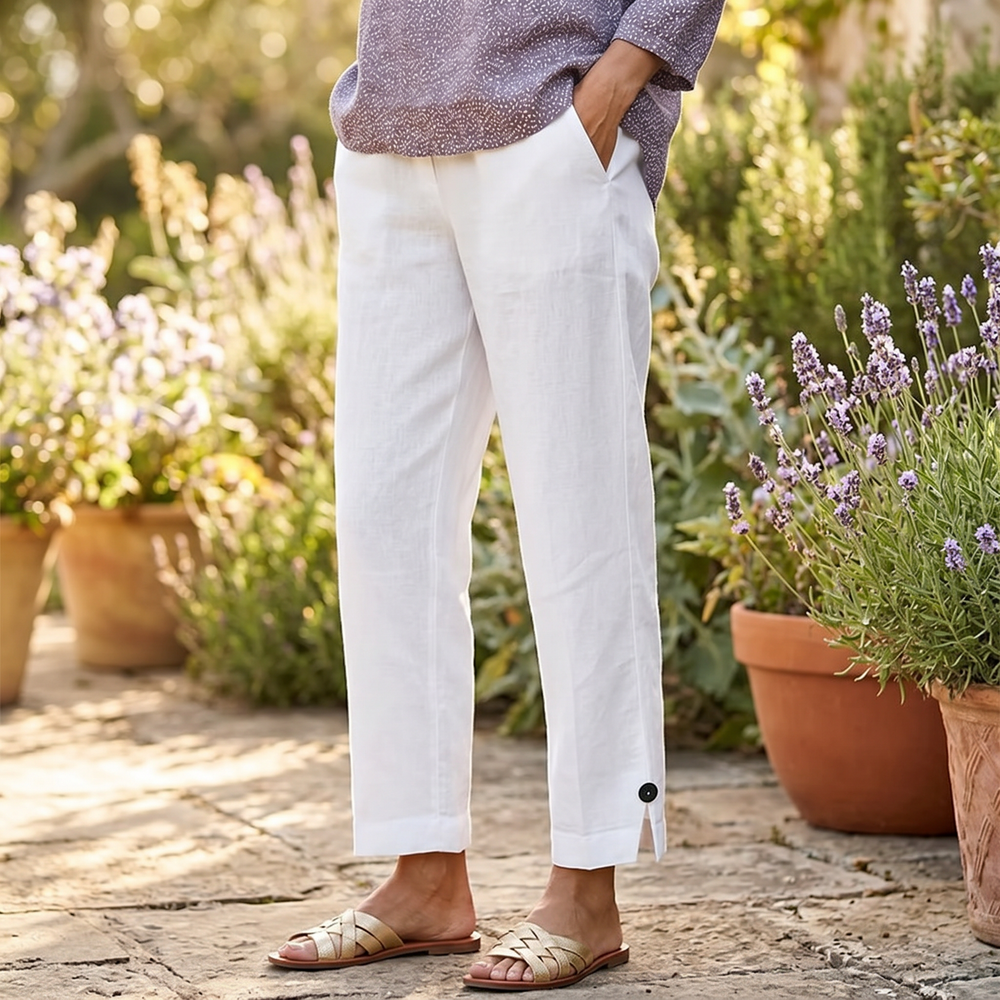 Women's Elastic Waist Cropped Trousers