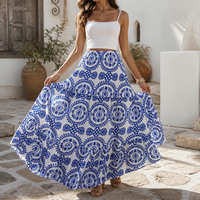 Women's Tiered Ruffle Hem Maxi Skirt