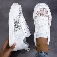 Women's Floral Lace Cushioned Sneakers