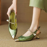 Women's Pointed Slingback Kitten Heels