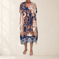 Women's Printed Relaxed Fit V-Neck Dress