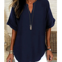 Women's Flowing Lightweight V-Neck Blouse