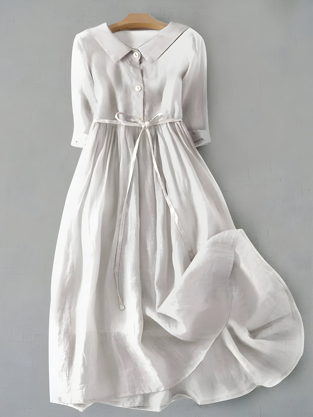 Women's Sky Blue Half Sleeve Lace Tie Dress