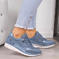 Women's Textured Panel Side Zip Low Top Sneakers